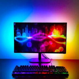 Lampu latar LED responsif pencahayaan AMBIENT untuk monitor PC - kabel 3M set LENGKAP
