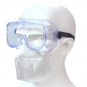 Transparent protection glasses fully closed with valves + Anti-fog