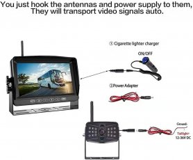 Cámaras de marcha atrás con monitor inalámbrico con grabación en SD - 2x cámara wifi AHD + monitor LCD DVR de 7 "