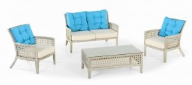 Salon de jardin en rotin - Salon de jardin moderne pour 4 personnes + table basse