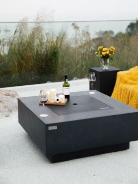 Portable gas (propane) garden fireplace for the terrace or balcony 2 in 1 table