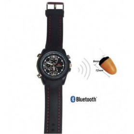 Ejen 008 + Bluetooth Watch alat dengar yang tidak dapat dilihat tanpa wayar