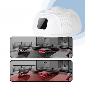 Røykdetektorkamera med lyd - brannalarmkamera FULL HD + 330° rotasjon + IR LED + Toveis lyd