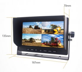 Reverse DVR monitor 7" LCD + recording from 4 cameras up to 128GB SDXC card