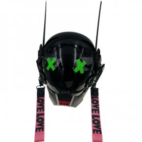 LED Rave 头盔 - Cyberpunk Party 4000 带 12 个多色 LED