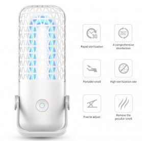 Lámpara germicida UV 360 ° - Mini lámpara de desinfección 2,5W con ozono