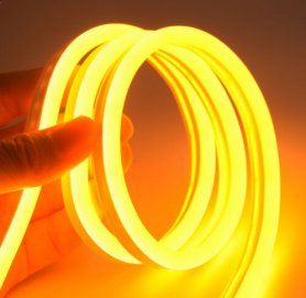 LED neonska sklopiva sklopiva silikona 5M - vodootporna IP68 zaštita - žuta boja