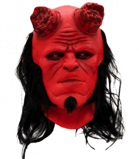 Hellboy Gesichtsmaske (Teufel) – für Kinder und Erwachsene zu Halloween oder Karneval