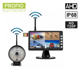 वर्क सेट - 7" डिजिटल LCD मॉनीटर + 8x LED लाइट के साथ 720P AHD के साथ 120° Wi-Fi कैमरा + IP68