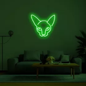 Bentuk logo lampu LED tanda neon CAT pada dinding 50cm