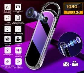 Elegant na mini metal spy na BUONG HD camera + dictaphone + 16GB