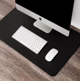 Podkładka pod PC 55x35 cm + Podkładka pod mysz - Skórzana czarna luksusowa ZESTAW 3 szt