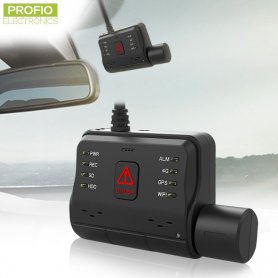 4 kanalų automobilinis DVR įrašymo įrenginys + priekinė Full HD kamera + GPS/WIFI/4G + stebėjimas realiuoju laiku + tiesioginis vaizdas - PROFIO X6