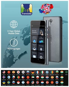 Fickröstöversättare + Fotoöversättning med 4G SIM/e-SIM - tolk ONLINE/OFFLINE - Timekeetle T1