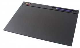 Черен кожен комплект за бюро - 7 бр аксесоари (100% ръчна изработка)