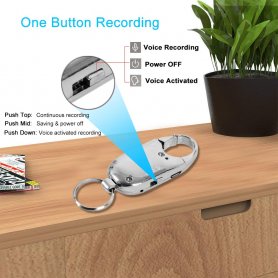 Voice Recorder in einem Schlüsselbund mit 16 GB Speicher + Sprachaktivierung versteckt