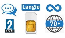 SIM-карта LANGIE 2 года - безлимитный перевод в 70 странах мира