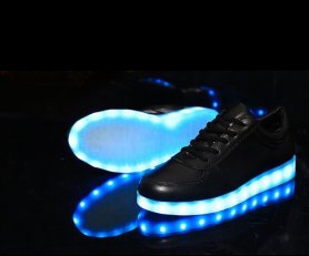 Las luces del zapato LED - negro