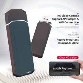 USB sleutel FULL HD camera met Wifi P2P ondersteuning + bewegingsdetectie + micro SD ondersteuning tot 128GB