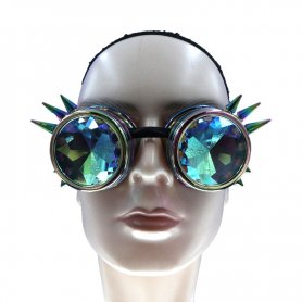 Калейдоскопические светодиодные светящиеся очки в стиле стимпанк, цвет RGB + пульт дистанционного управления