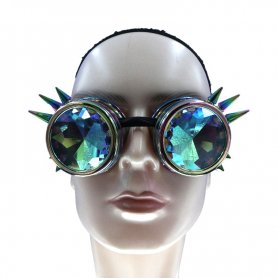 Gafas Steampunk luminosas LED caleidoscópicas color RGB + mando a distancia