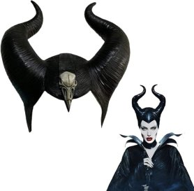 Maleficent Horns fejmaszk - gyerekeknek és felnőtteknek Halloweenre vagy karneválra