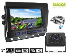 Telecamera di backup con set monitor AHD/CVBS HD - Monitor per auto ibrido 2CH da 5" + 1x telecamera HD