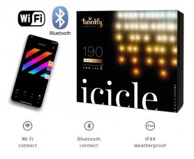 LED вертикални ленти 5 м - Twinkly Icicle + BT + Wi-Fi със 190 бр. AWW диод - бял светодиод