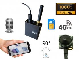 4G pinhole camera FULL HD 90° angle + audio - DVR module LIVE transmission na may suporta sa 3G/4G SIM