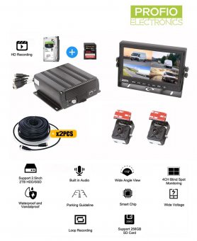 Σύστημα κάμερας 4 καναλιών ταμπλό με υποστήριξη HDD (έως 2 TB) - PROFIO X7 (χωρίς υποστήριξη SIM)