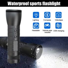 Kamera senter (senter LED) resolusi FULL HD + sudut 120° dengan ketahanan air IPX6 + dudukan