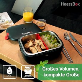 Elektrisk termisk madkasse - batteridrevet bærbar opvarmet boks (mobilapp) - HeatsBox GO