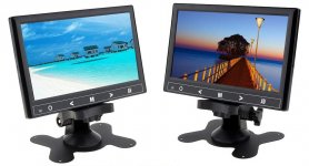 Mirror Link monitor 7" WiFi LCD multifunction for car - VGA, HDMI and AV input for 2 cameras