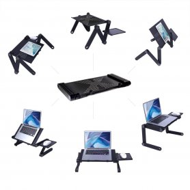 Support pour ordinateur portable avec plateforme pour souris de METAL + PIEDS AJUSTABLES