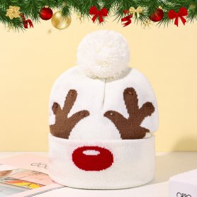 Detska zimna ciapka vianočná s brmbolcom svietiaca  s LED osvetlením - RUDOLPH