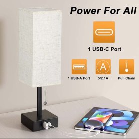 Night lamp spy camera FULL HD + WiFi with P2P (Android / iOS) + 2 charging USB and USB-C ports