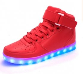 Led light shoes - Κόκκινα πάνινα παπούτσια