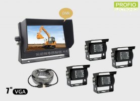 Binabaliktad ang set na 7 "LCD monitor na may recording + 4x waterproof camera na may anggulo na 150 °