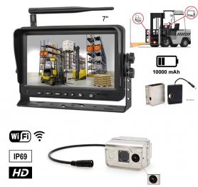 Laser + Kamera SET pre vysokozdvižný vozík - 7″ AHD monitor + HD wifi kamera IP69 + batéria 10 000 mAh