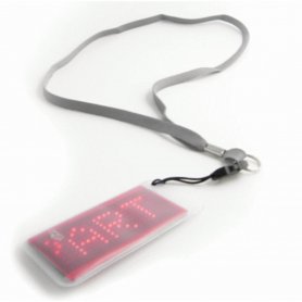 Collier LED rouge - texte programmable à l'écran