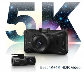 מצלמת הדפים הטובה ביותר DOD GS980D כפולה 4K+1K מצלמת רכב עם GPS + 5GHz WiFi + תמיכה של 256GB
