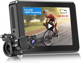 Cámara de visión trasera para bicicleta FULL HD SET + Monitor 4,3" con función de grabación micro SD