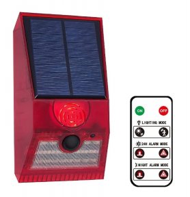 Solar alarmsensor - waterdichte IP65 lamp 6 standen + bewegingsdetectie + afstandsbediening