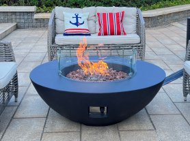 Chimenea de propano - Gran mesa redonda para fogatas de exterior a gas para terraza/jardín 106x40 cm LASTRIX