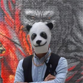 Pandamaske - Gesichts-/Kopfmaske aus Silikon für Kinder und Erwachsene