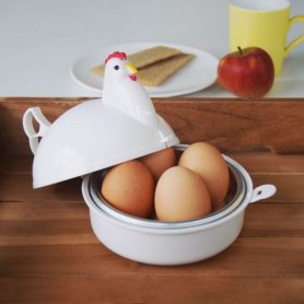 Mini yumurta pişirici - portatif hazır kap 4 adet yumurta mikrodalga pişirici - HEN