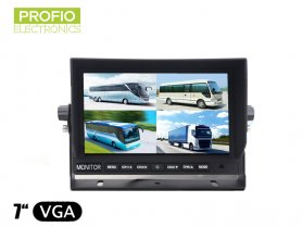 7" LCD monitor with the possibility to connect up to 4 reversing cameras