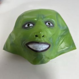 Topeng muka hijau (dari filem MASK) - untuk kanak-kanak dan orang dewasa untuk Halloween atau karnival