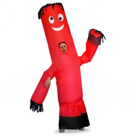 Setelan tiup - Kostum dewasa RED Man XXL hingga 2,4 m + kipas angin