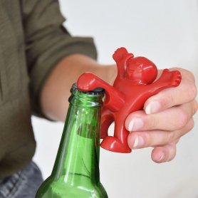 Divertido set para abrir botellas 3 en 1 - sacacorchos de vino + abridor + tapón